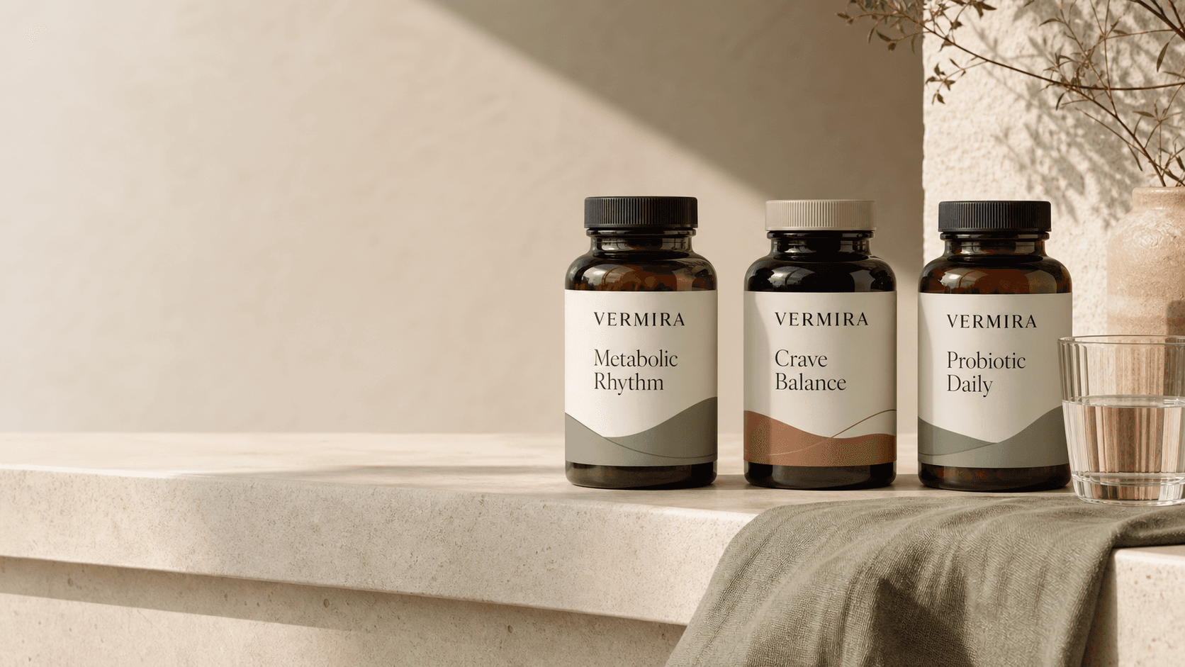 Vermira formulas arranged in a calm morning setting